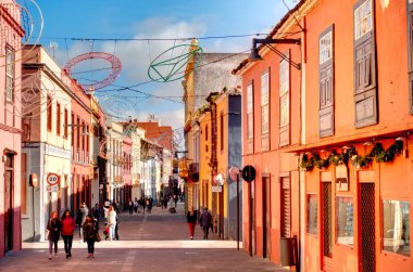 Santa Cruz de la Palma, Spain - March 2020 : Historical center in cloudy weather,