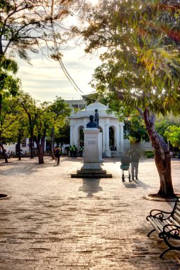 Santa Marta, Colombia - April 2019 : Historical center in sunny weather