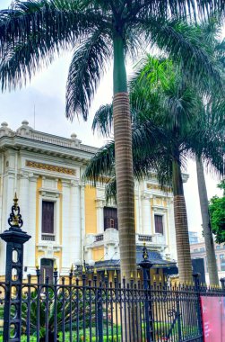 Hanoi, Vietnam - November 2020 : City center in cloudy weather