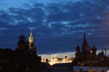 MOSCOW, RUSSIA - AUGUST 2018: Historical center in cloudy weather
