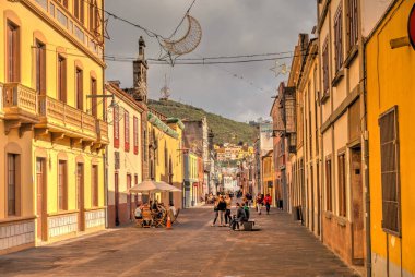 Santa Cruz de la Palma, Spain - March 2020 : Historical center in cloudy weather,