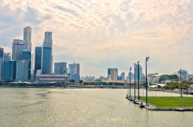 Singapore - March 2019 : Riverside in cloudy weather
