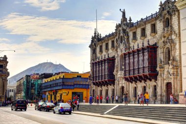 LIMA, PERU - APRIL 2018: Historical center in sunny weather