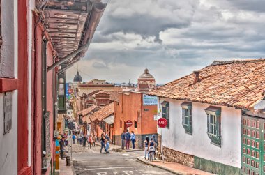 Bogota, Colombia - April 2019 : Historical center in cloudy weather