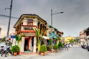 Penang, Malaysia - March 2019 : Historical center in springtime
