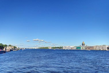 SAINT-PETERSBURG, RUSSIA - AUGUST 2018: Historical center in cloudy weather