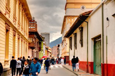 Bogota, Colombia - April 2019 : Historical center in cloudy weather