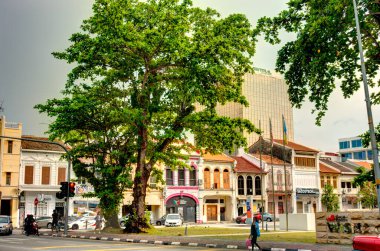 Penang, Malaysia - March 2019 : Historical center in springtime