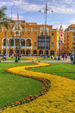 LIMA, PERU - APRIL 2018: Historical center in sunny weather