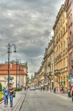 Krakow, Poland - August 2021: Old Town in cloudy weather