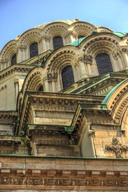 Sofia, Bulgaria - April 2021 : Historical center in springtime