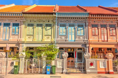 Singapore - March 2019 : Historical buildings in Joo Chiat Road clipart