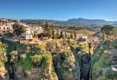 Landmarks in Ronda - the city is located on top of a mountain, Andalusia, Spain