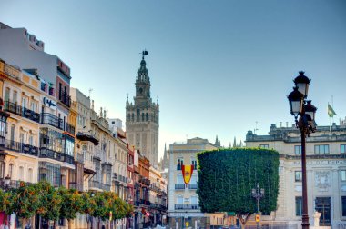 Sevilla, Spain - January 2019 : Historical center in sunny weather