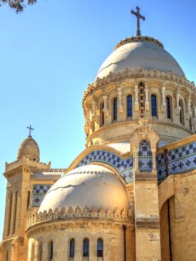 Algiers, Algeria - March 2020 : Colonial architecture in sunny weather, HDR Image