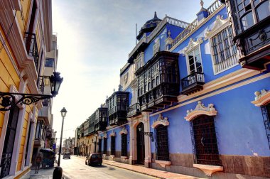 LIMA, PERU - APRIL 2018: Historical center in sunny weather