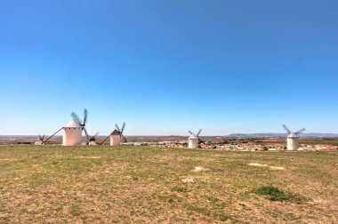 CAMPO DE CRIPTANA, SPAIN - MAY 2019: Picturesque village in La Mancha in summertime