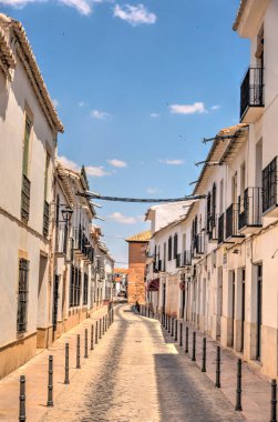 ALMAGRO, SPAIN - JUNE 2019: Historical center in sunny weather