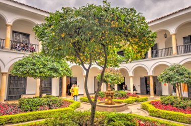 Bogota, Colombia - April 2019 : Colonial House in La Candelaria district