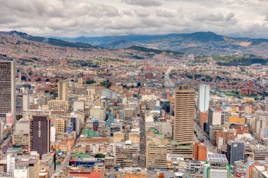 Bogota, Colombia - April 2019 : Cityscape in cloudy weather