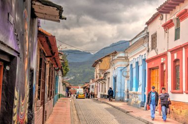 Bogota, Colombia - April 2019 : Historical center in cloudy weather