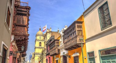 LIMA, PERU - APRIL 2018: Historical center in sunny weather