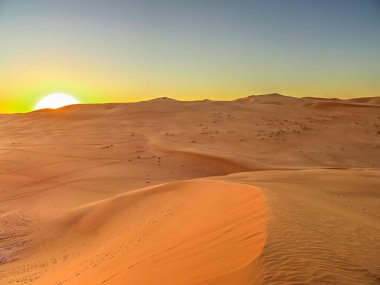 TIMIMOUN, ALGERIA - MARCH 2016: Saharan desert in sunny weather