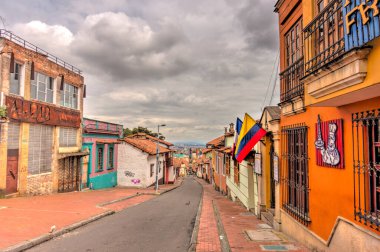 Bogota, Colombia - April 2019 : Historical center in cloudy weather