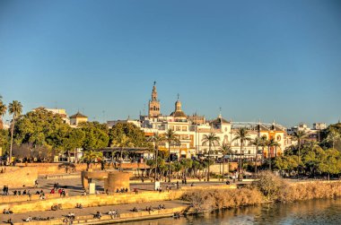 Sevilla, Spain - January 2019 : Historical center in sunny weather