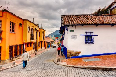 Bogota, Colombia - April 2019 : Historical center in cloudy weather