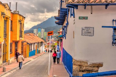 Bogota, Colombia - April 2019 : Historical center in cloudy weather