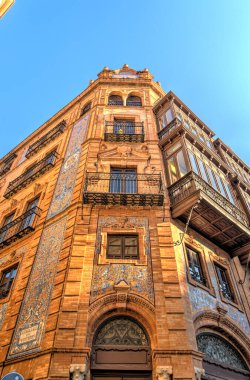 Sevilla, Spain - January 2019 : Historical center in sunny weather