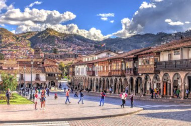 CUSCO, PERU - APRIL 2018: Historical center in sunny weather