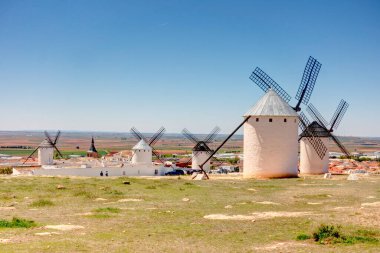 CAMPO DE CRIPTANA, SPAIN - MAY 2019: Picturesque village in La Mancha in summertime