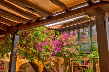 Villa de Leyva, Colombia - May 2019 : Picturesque colonial village in cloudy weather