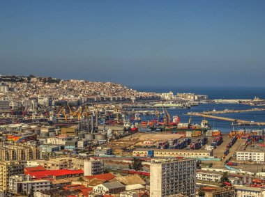 Algiers, Algeria - March 2020 : Colonial architecture in sunny weather, HDR Image