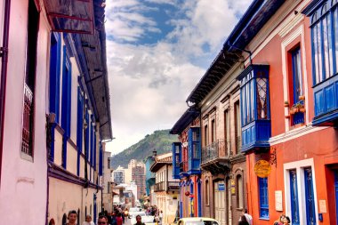 Bogota, Colombia - April 2019 : Historical center in cloudy weather