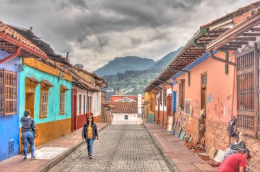 Bogota, Colombia - April 2019 : Historical center in cloudy weather