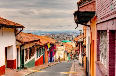 Bogota, Colombia - April 2019 : Historical center in cloudy weather