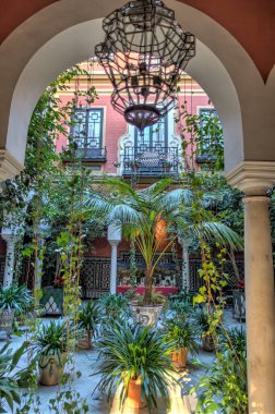 Sevilla, Spain - January 2019 : Historical center in sunny weather