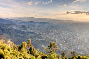 Bogota, Colombia - April 2019 : Cityscape in cloudy weather