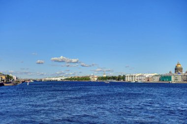 SAINT-PETERSBURG, RUSSIA - AUGUST 2018: Historical center in cloudy weather