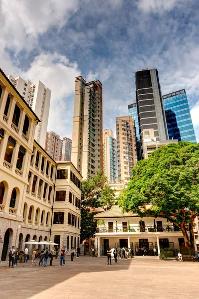 Hong Kong January 2019 Historical Center Skyline Cloudy Weather — Stockfoto