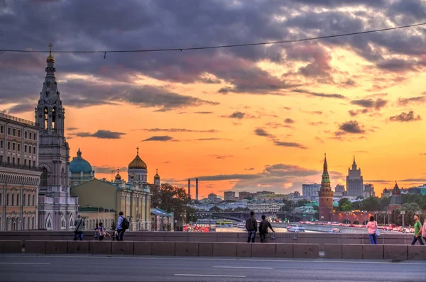 MOSCOW, RUSSIA - AUGUST 2018: Historical center in cloudy weather
