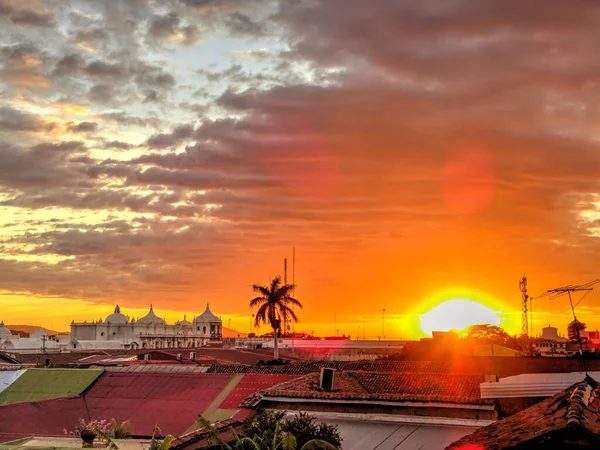 Leon Nicaragua January 2016 Cityscape Beautiful View Hdr Image — Stock Photo, Image