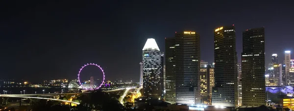 Singapore March 2019 Skyline Night — 스톡 사진