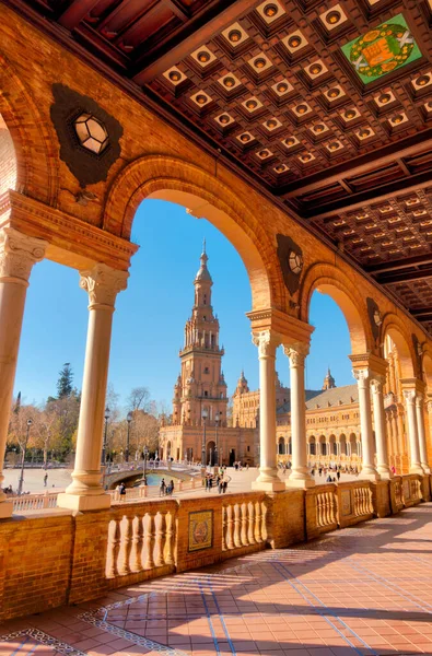 Sevilla Spain January 2019 Plaza Espana Winter —  Fotos de Stock