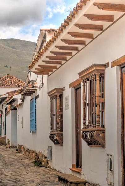 Villa Leyva Colombia May 2019 Picturesque Colonial Village Cloudy Weather — Zdjęcie stockowe