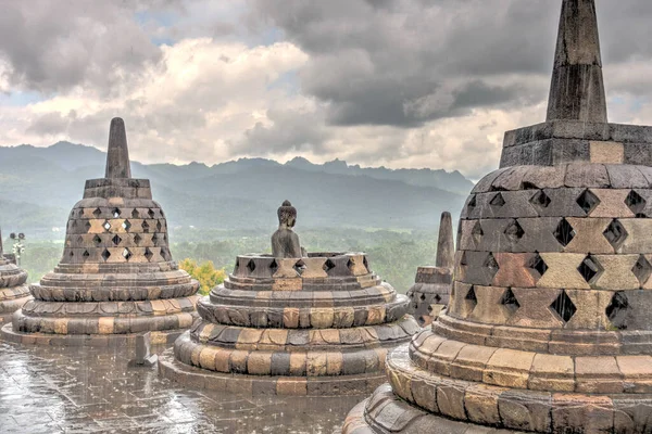 Ναός Μπορομπούντουρ Ιάβα Ινδονησία — Φωτογραφία Αρχείου