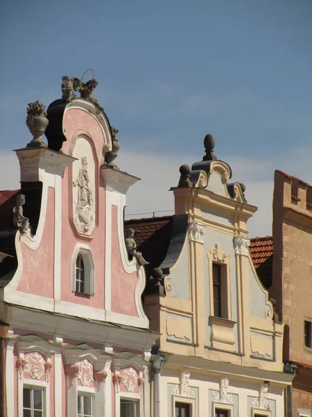 Telc Czech Republic September 2021 Historical Center Cloudy Weather Hdr — Stock fotografie